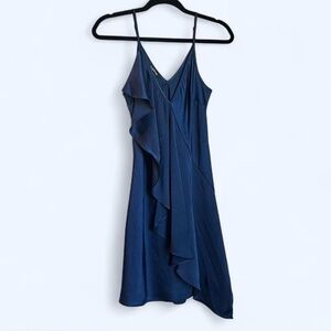 bebe Navy Ruffle Slip Dress